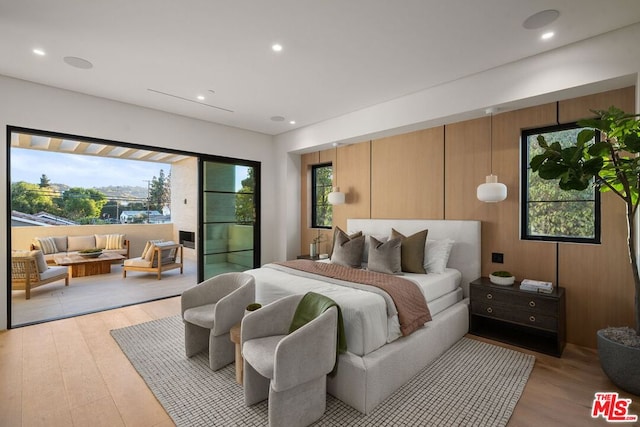 bedroom featuring light wood-type flooring