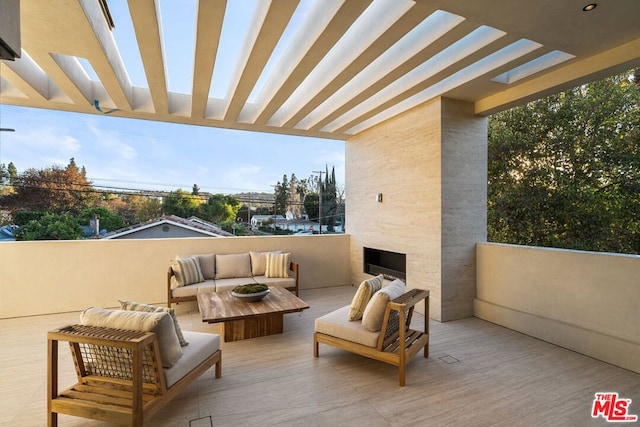 view of patio with an outdoor living space