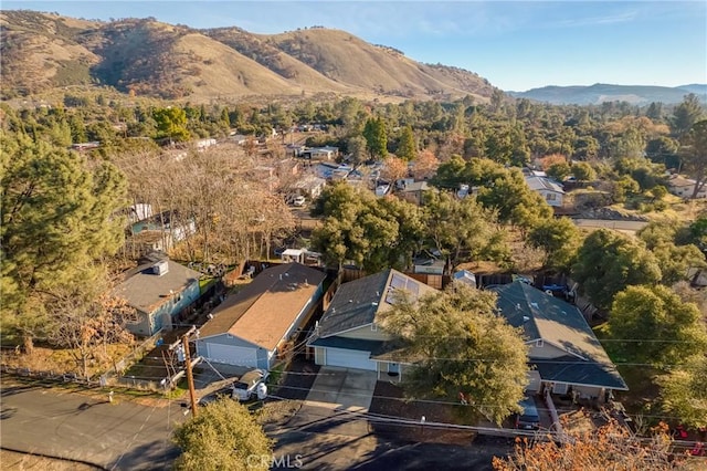 birds eye view of property featuring a mountain view