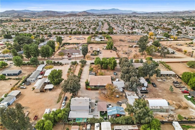 bird's eye view with a mountain view