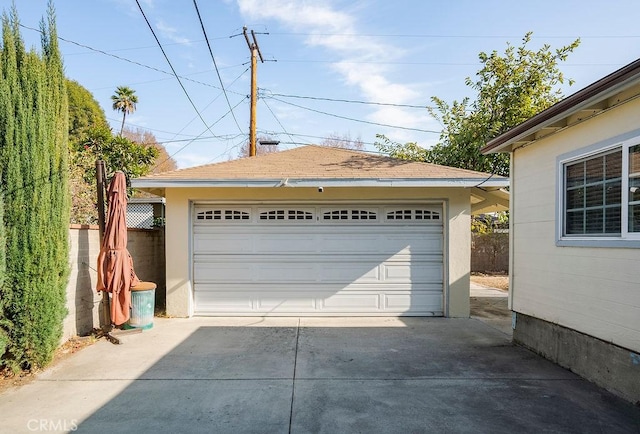 view of garage