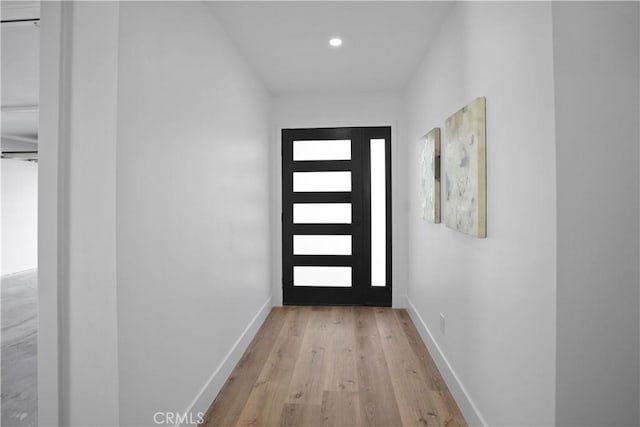 entryway featuring light wood-type flooring