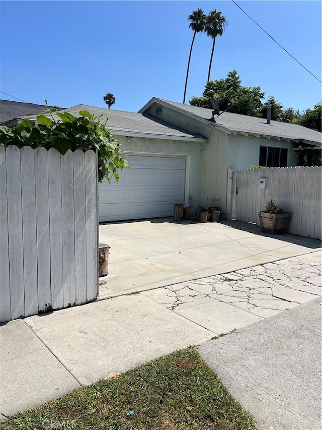 view of garage