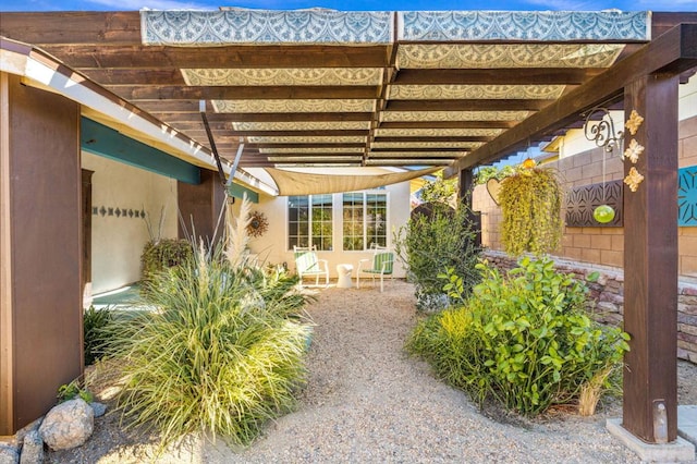 view of patio / terrace with a pergola