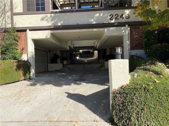 view of garage