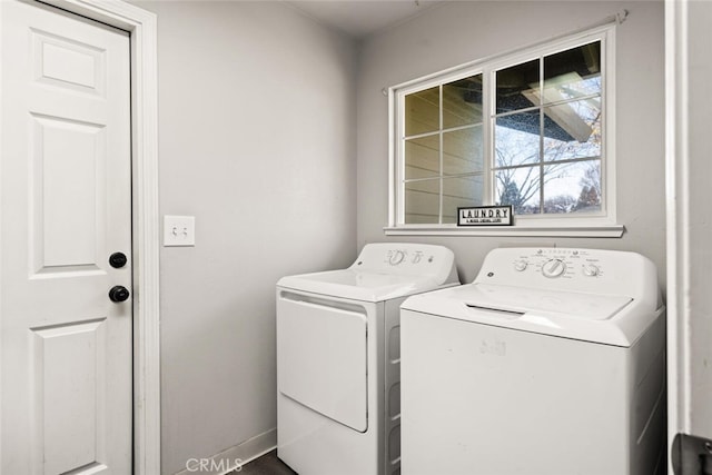 laundry room featuring washer and dryer