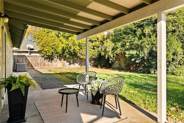 view of patio / terrace with central AC unit