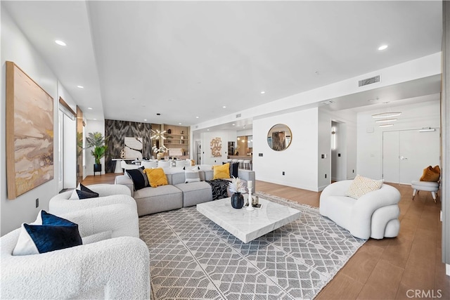 living room featuring hardwood / wood-style floors