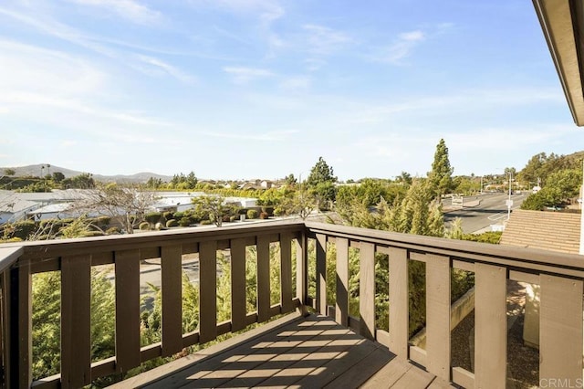 balcony with a mountain view