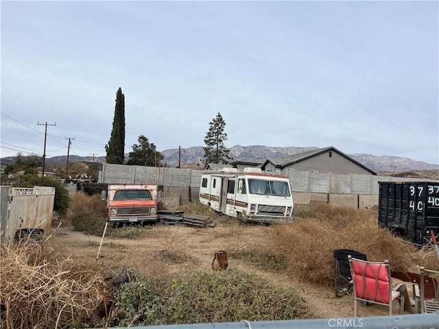 rear view of house with a mountain view