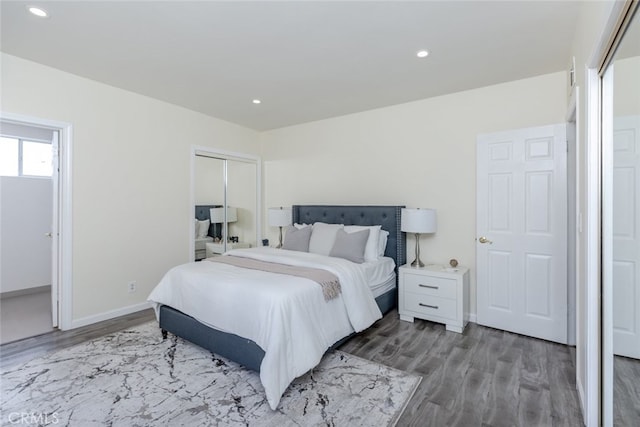 bedroom with light hardwood / wood-style flooring