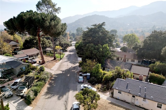 aerial view featuring a mountain view