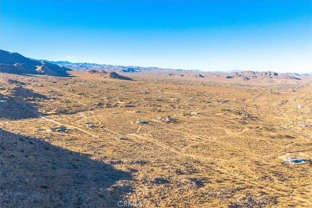 aerial view with a mountain view