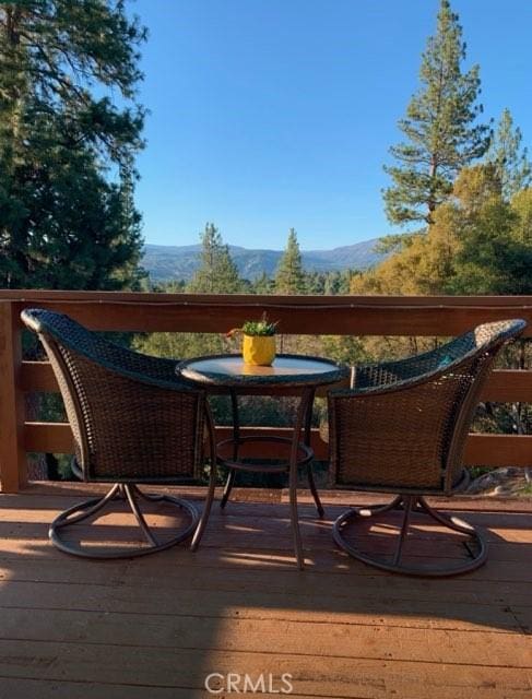 balcony with a mountain view