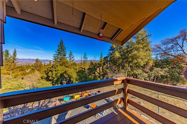 balcony with a mountain view