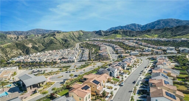 drone / aerial view with a mountain view