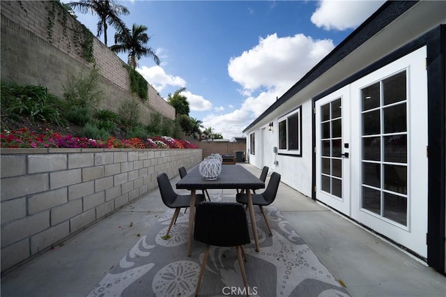 view of patio / terrace with french doors