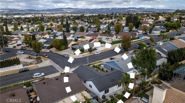 aerial view with a mountain view