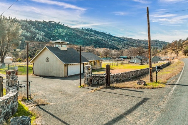 exterior space with a mountain view