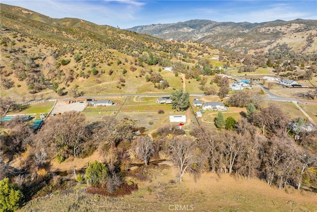 aerial view with a mountain view