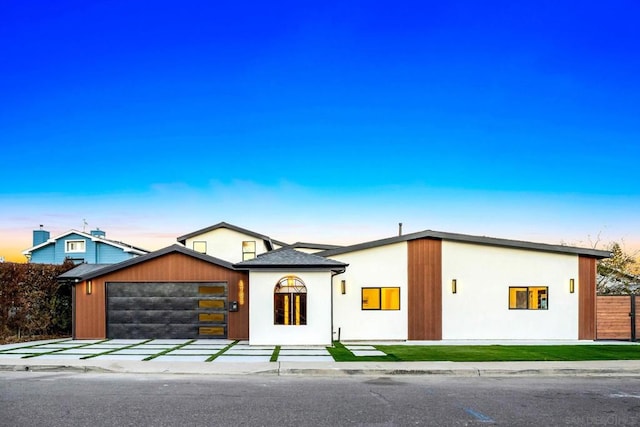 view of front of house with a garage