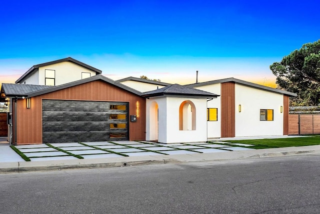 view of front of house with a garage