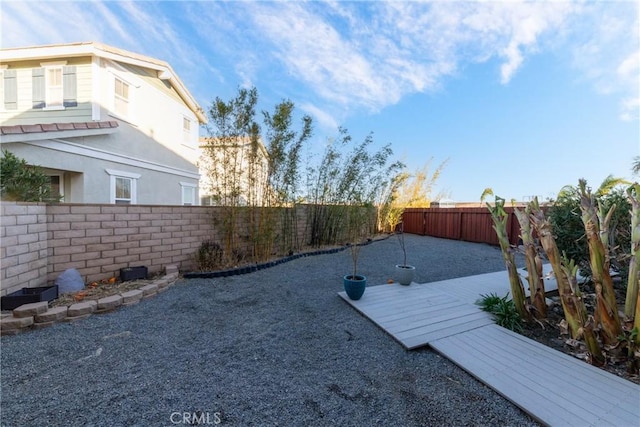 view of yard with a deck