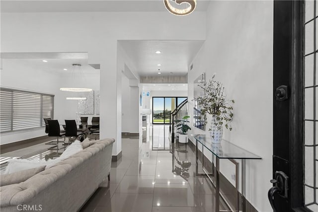 view of tiled foyer entrance