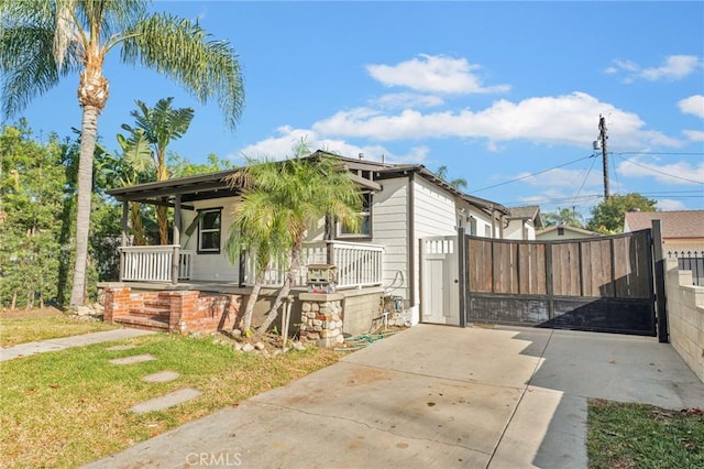 view of home's exterior featuring covered porch