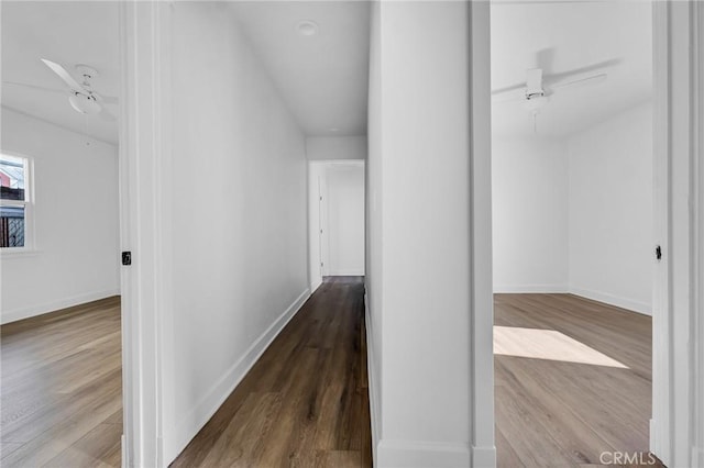 corridor featuring hardwood / wood-style floors