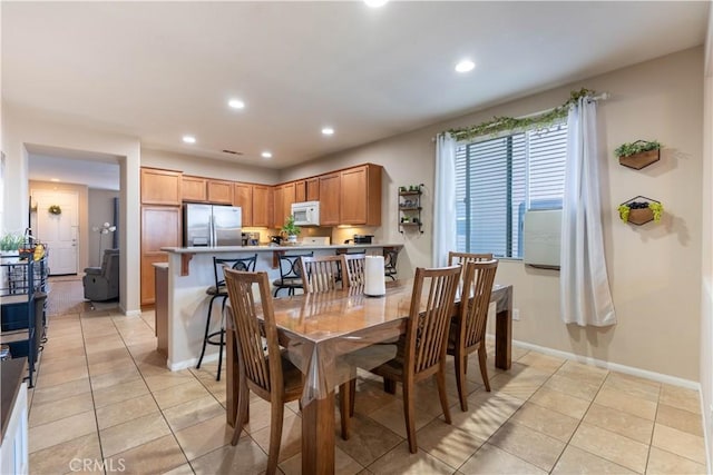 view of tiled dining room