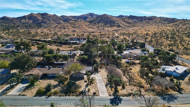 bird's eye view with a mountain view