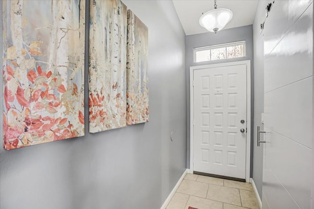 view of tiled foyer entrance