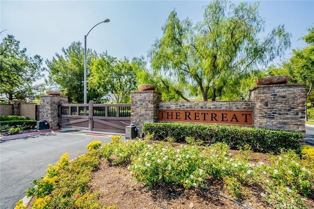 view of community sign