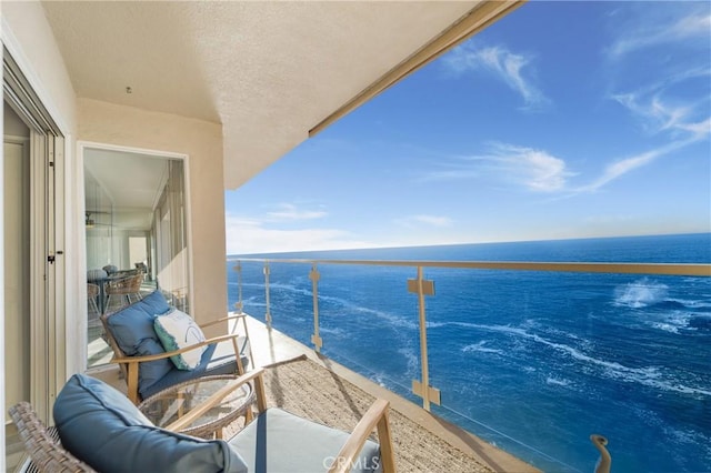 balcony with a water view