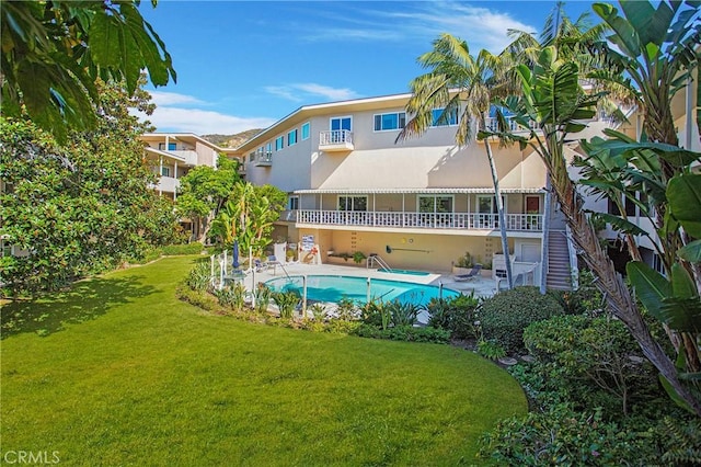 pool with a yard