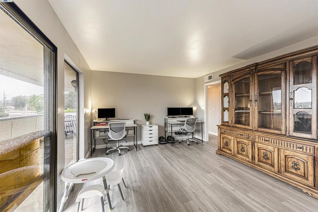 office featuring light wood-type flooring