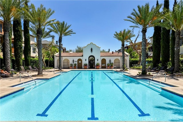 view of pool with a patio area