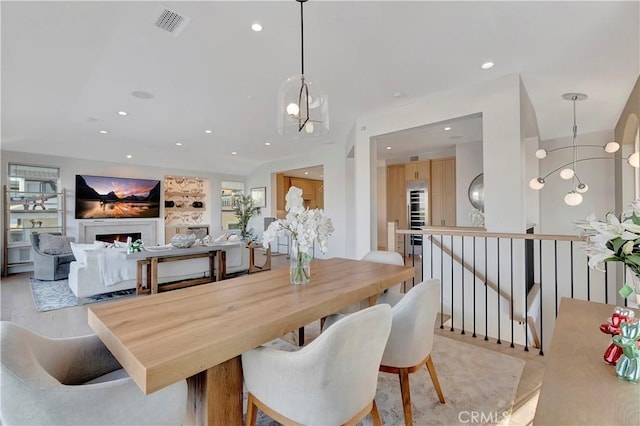 dining room with an inviting chandelier