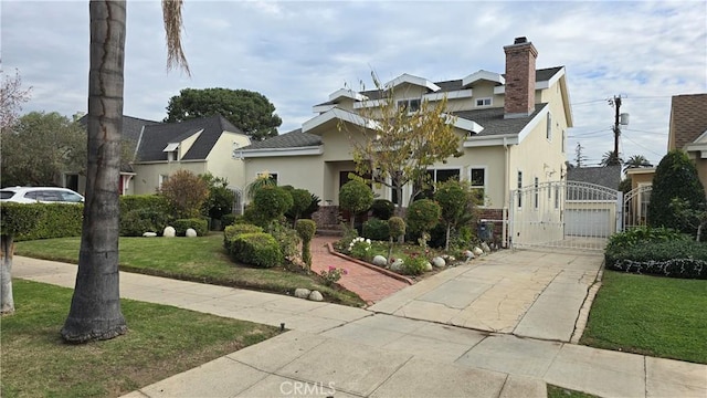 view of front of home with a front yard