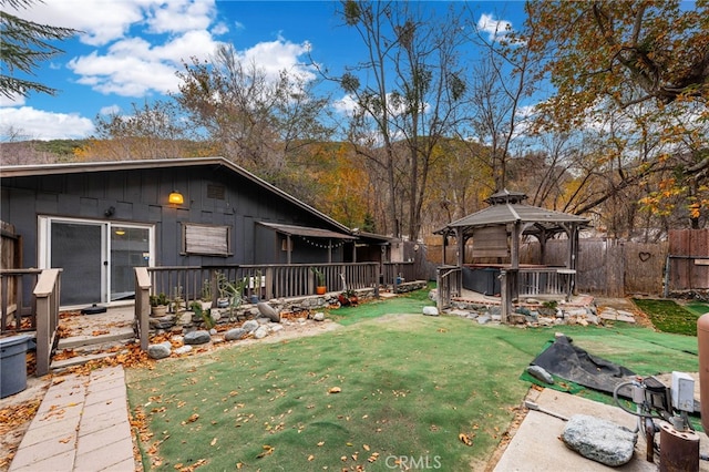 view of yard featuring a gazebo