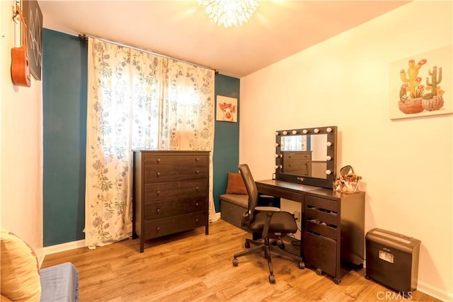 office featuring light wood-type flooring