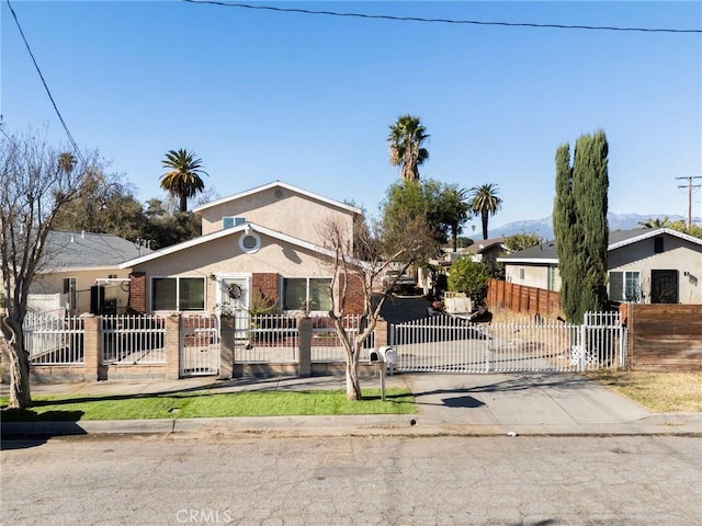 view of single story home