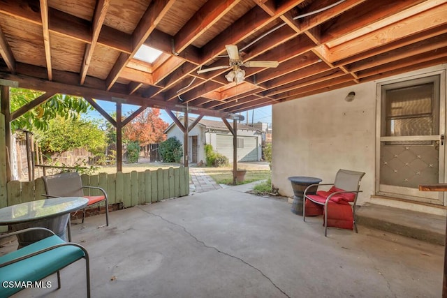 view of patio / terrace with ceiling fan