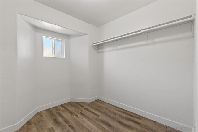 walk in closet featuring hardwood / wood-style flooring