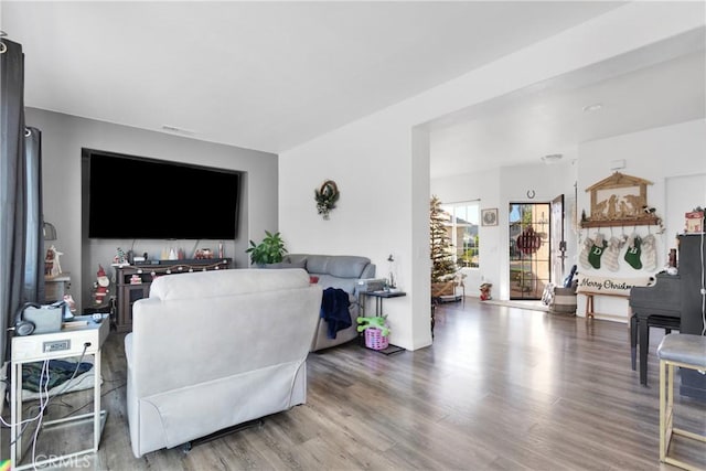 living room featuring hardwood / wood-style floors