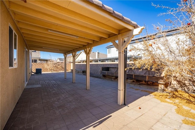 view of patio / terrace with central air condition unit