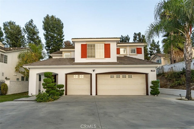 view of front of house with a garage