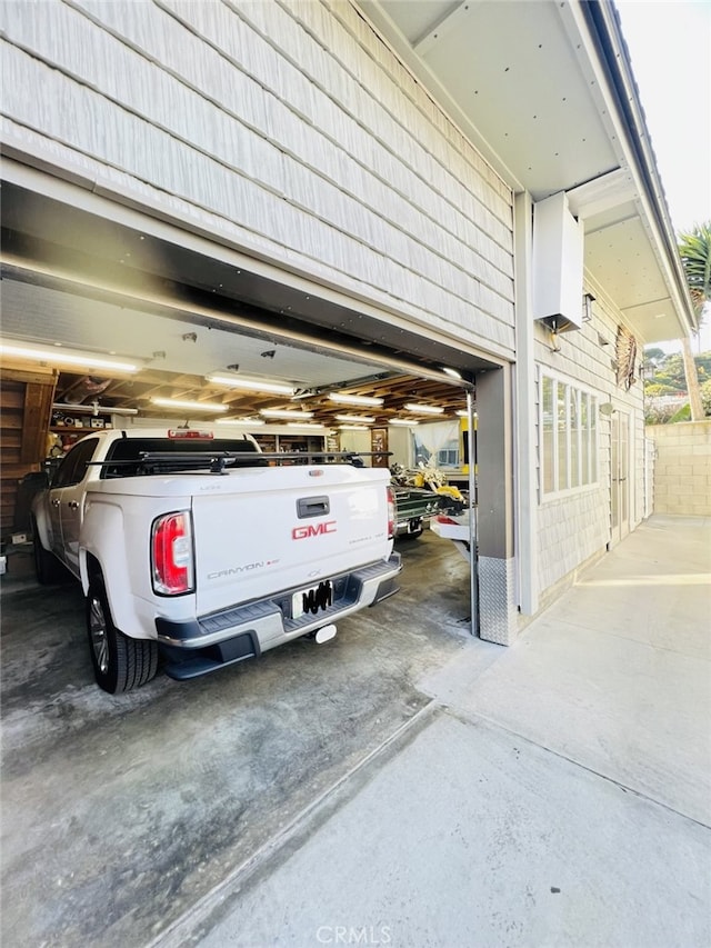 view of garage