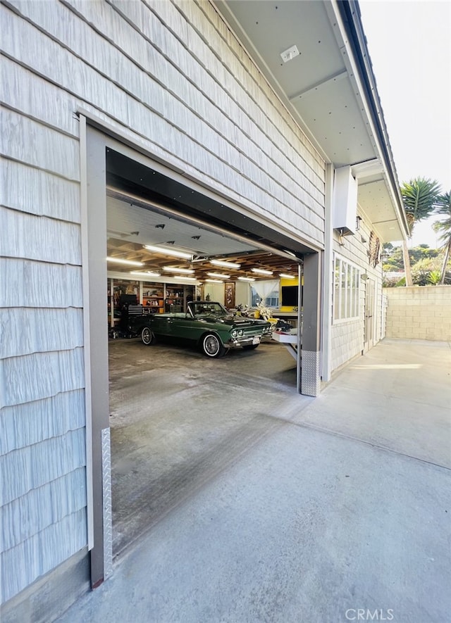 view of garage